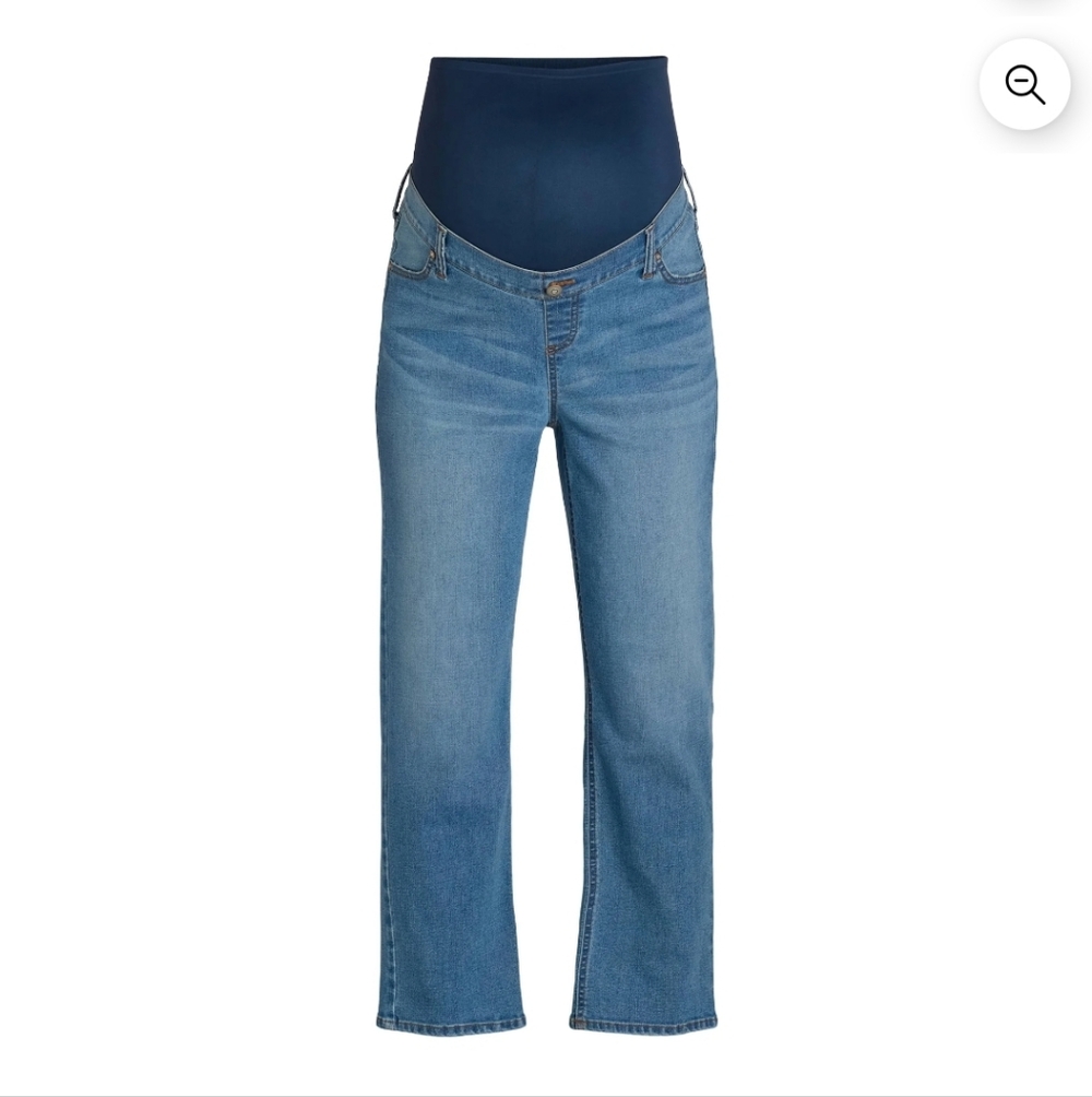 Women's Light Wash Time and Tru Maternity Straight Jeans w/Belly Band/M (8-10)